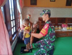 Babinsa Tawangrejo dan Nakes Kompak Pantau Kesehatan Balita untuk Cegah Stunting