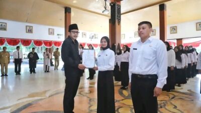 Wabup Syah Resmi Lantik dan Ambil Sumpah 88 PNS Formasi 2024 di Pendopo Trenggalek